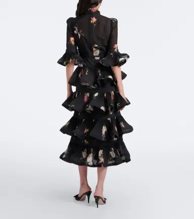 Zimmermann Floral pleated ruffled midi dress | Thumbnail 6 Zimmermann Floral pleated ruffled midi dress | Thumbnail 6