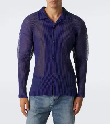 Homme Plissé Issey Miyake Homme Plissé Issey iyake Rustic esh pleated shirt | Thumbnail 7
