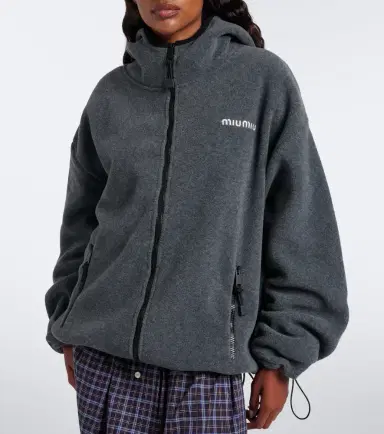 Miu Miu Hooded oversized fleece jacket | Thumbnail 2