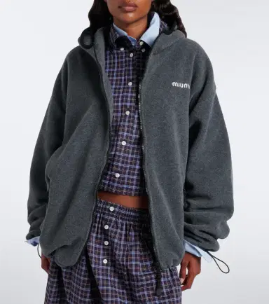 Miu Miu Hooded oversized fleece jacket | Thumbnail 6