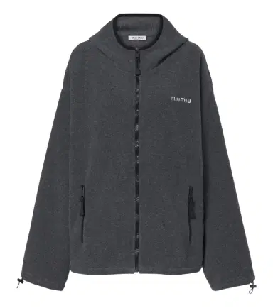 Miu Miu Hooded oversized fleece jacket | Thumbnail 1
