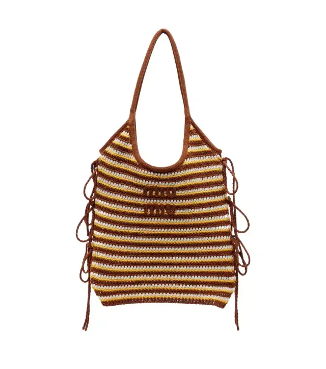Miu Miu Ivy crochet striped tote bag