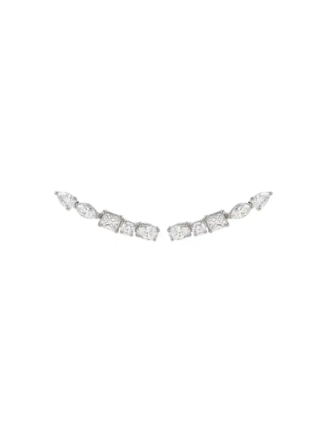 1.50ct Diamond 18K Gold Multi Shape Climber Earrings