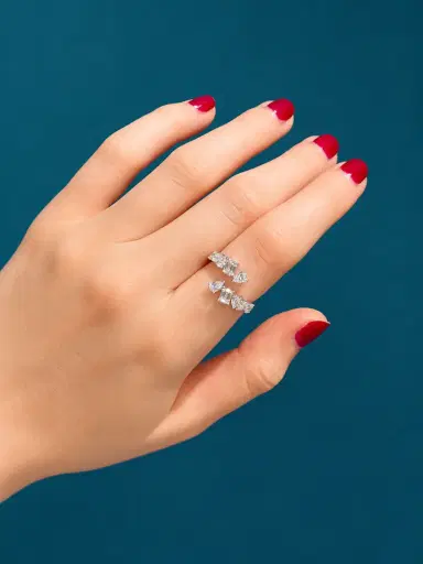 Wish Fine Jewelry 1.64ct Diamond 18K Gold Multi Shape Bypass Ring | Thumbnail 4 Wish Fine Jewelry 1.64ct Diamond 18K Gold Multi Shape Bypass Ring | Thumbnail 4