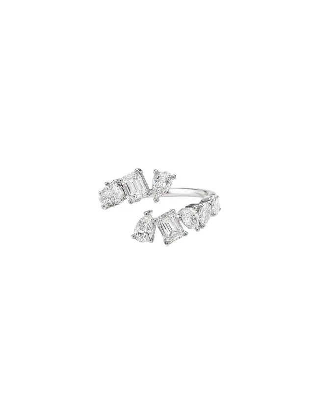 1.64ct Diamond 18K Gold Multi Shape Bypass Ring