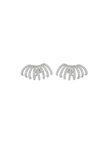 Wish Fine Jewelry 1.70ct Diamond 18K Gold Cluster Earrings | Thumbnail 1 Wish Fine Jewelry 1.70ct Diamond 18K Gold Cluster Earrings | Thumbnail 1