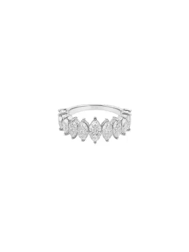 Wish Fine Jewelry 1.92ct Diamond 18K Gold Half Band Marquise Ring | Thumbnail 2 Wish Fine Jewelry 1.92ct Diamond 18K Gold Half Band Marquise Ring | Thumbnail 2