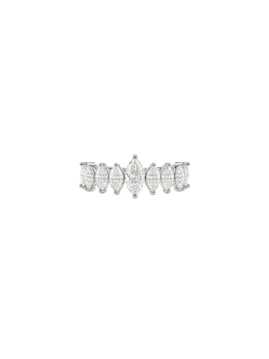 Wish Fine Jewelry 1.92ct Diamond 18K Gold Half Band Marquise Ring | Thumbnail 1 Wish Fine Jewelry 1.92ct Diamond 18K Gold Half Band Marquise Ring | Thumbnail 1
