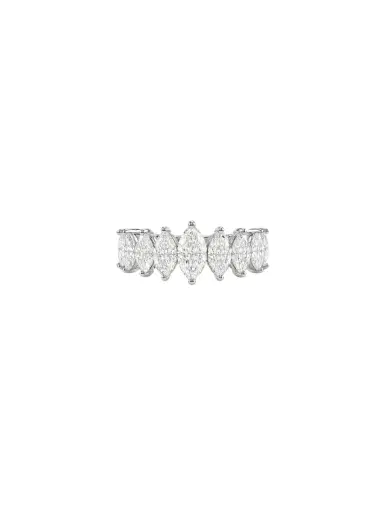 Wish Fine Jewelry 2.16ct Diamond 18K Gold Half Band Marquise Ring | Thumbnail 1