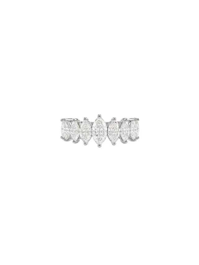 Wish Fine Jewelry 2.16ct Diamond 18K Gold Half Band Marquise Ring