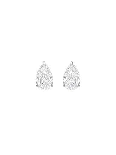 Wish Fine Jewelry 4.02ct Diamond 18K Gold Pear Stud Earrings | Thumbnail 1