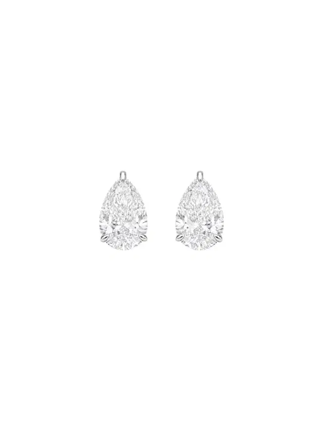 Wish Fine Jewelry 4.02ct Diamond 18K Gold Pear Stud Earrings