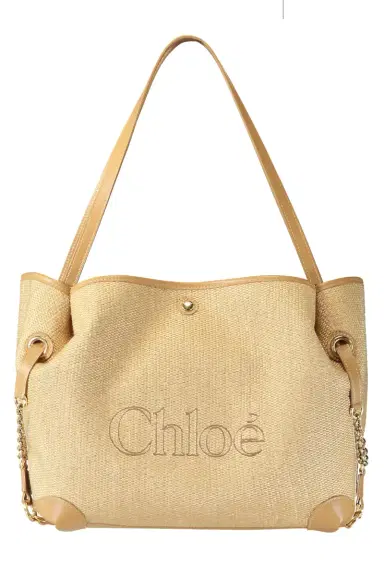 Chloé Clover Raffia Bag - Bleached Brown | Thumbnail 1