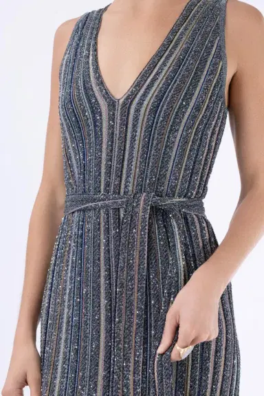 Missoni Sleeveless Long Knit Dress - Multicolor Black | Thumbnail 3