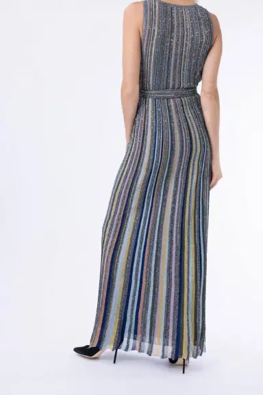 Missoni Sleeveless Long Knit Dress - Multicolor Black | Thumbnail 4