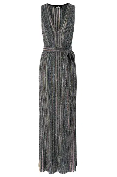 Missoni Sleeveless Long Knit Dress - Multicolor Black | Thumbnail 1