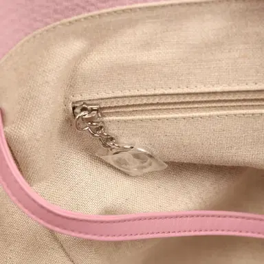 Chanel Chanel Medium Deauville Shopping Tote Pink Canvas Silver Hardware | Thumbnail 11 Chanel Chanel Medium Deauville Shopping Tote Pink Canvas Silver Hardware | Thumbnail 11