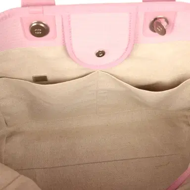 Chanel Chanel Medium Deauville Shopping Tote Pink Canvas Silver Hardware | Thumbnail 12 Chanel Chanel Medium Deauville Shopping Tote Pink Canvas Silver Hardware | Thumbnail 12