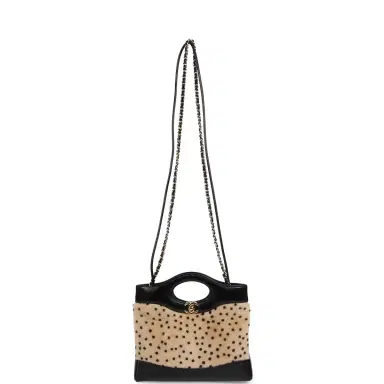 Chanel Chanel Mini "Cheetah Print" 31 Shopper Beige Calf Hair, Black Shiny Lambskin Gold Hardware | Thumbnail 7