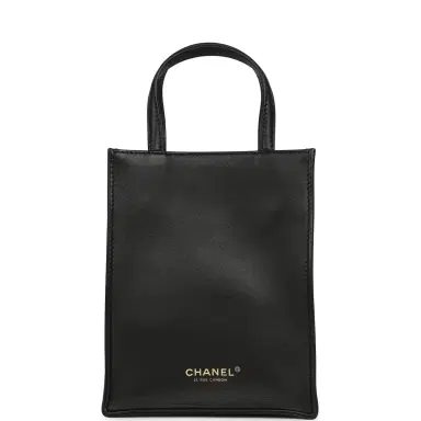 Chanel Chanel Mini "Grocery Bag" with Chain Black Calfskin Gold Hardware | Thumbnail 4 Chanel Chanel Mini "Grocery Bag" with Chain Black Calfskin Gold Hardware | Thumbnail 4