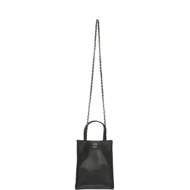 Chanel Chanel Mini "Grocery Bag" with Chain Black Calfskin Gold Hardware | Thumbnail 7 Chanel Chanel Mini "Grocery Bag" with Chain Black Calfskin Gold Hardware | Thumbnail 7