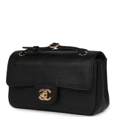 Chanel Chanel Mini "Souplissimo" Flap Bag Black Grained Calfskin Gold Hardware | Thumbnail 5
