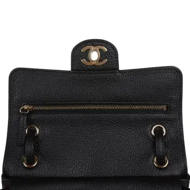 Chanel Chanel Mini "Souplissimo" Flap Bag Black Grained Calfskin Gold Hardware | Thumbnail 8