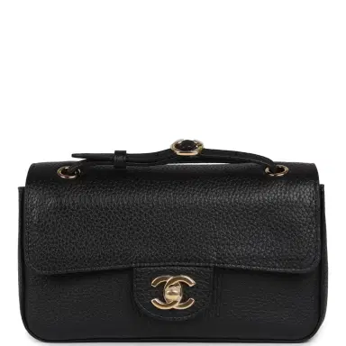 Chanel Chanel Mini "Souplissimo" Flap Bag Black Grained Calfskin Gold Hardware | Thumbnail 1
