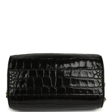 Chanel Chanel Mini Timeless Classic Barrel Bag with Chain Black Croc Embossed Calfskin Gold Hardware | Thumbnail 7