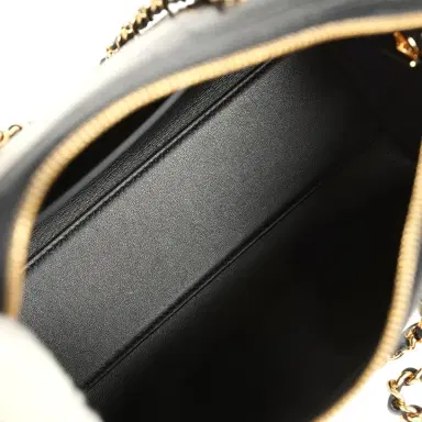 Chanel Chanel Mini Timeless Classic Barrel Bag with Chain Black Croc Embossed Calfskin Gold Hardware | Thumbnail 9