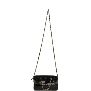Chanel Chanel Mini Timeless Classic Barrel Bag with Chain Black Croc Embossed Calfskin Gold Hardware | Thumbnail 7