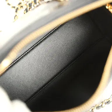 Chanel Chanel Mini Timeless Classic Barrel Bag with Chain Black Croc Embossed Calfskin Gold Hardware | Thumbnail 9