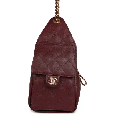 Chanel Chanel Small 25 Hobo Bag Dark Burgundy Shiny Caviar Gold Hardware | Thumbnail 4