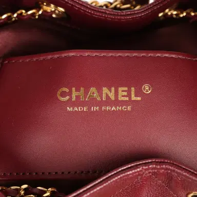 Chanel Chanel Small 25 Hobo Bag Dark Burgundy Shiny Caviar Gold Hardware | Thumbnail 9