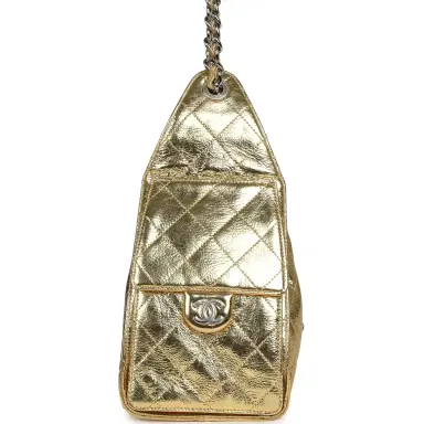 Chanel Chanel Small 25 Hobo Bag Gold Metallic Calfskin Silver Hardware | Thumbnail 4