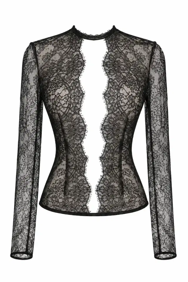 LaQuan Smith Deep V Neck Open Back Top