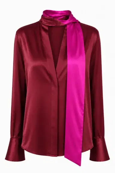 LaQuan Smith Long Sleeve Blouse with Keyhole Detail | Thumbnail 3 LaQuan Smith Long Sleeve Blouse with Keyhole Detail | Thumbnail 3