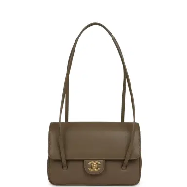 Chanel Chanel Small Preppy Coco Flap Bag Dark Khaki Shiny Caviar Brushed Gold Hardware | Thumbnail 7
