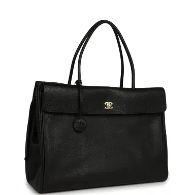 Chanel Chanel XXL "It Girl" Shopping Tote Black Calfskin Gold Hardware | Thumbnail 2