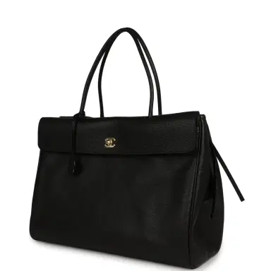 Chanel Chanel XXL "It Girl" Shopping Tote Black Calfskin Gold Hardware | Thumbnail 5