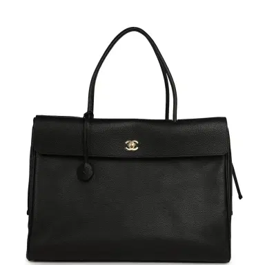 Chanel Chanel XXL "It Girl" Shopping Tote Black Calfskin Gold Hardware | Thumbnail 1