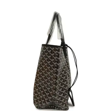 goyard Goyard Goyardine Black Saint Louis PM Tote Bag Palladium Hardware | Thumbnail 3 goyard Goyard Goyardine Black Saint Louis PM Tote Bag Palladium Hardware | Thumbnail 3