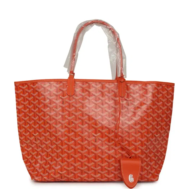 goyard Goyard Goyardine Canvas Orange Saint Louis PM Tote Palladium Hardware