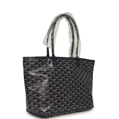 goyard Goyard Goyardine Navy Blue Artois PM Tote Palladium Hardware | Thumbnail 2