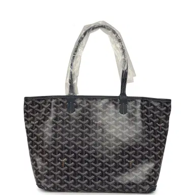goyard Goyard Goyardine Navy Blue Artois PM Tote Palladium Hardware | Thumbnail 4