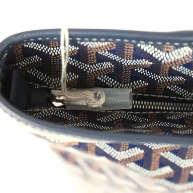 goyard Goyard Goyardine Navy Blue Artois PM Tote Palladium Hardware | Thumbnail 7