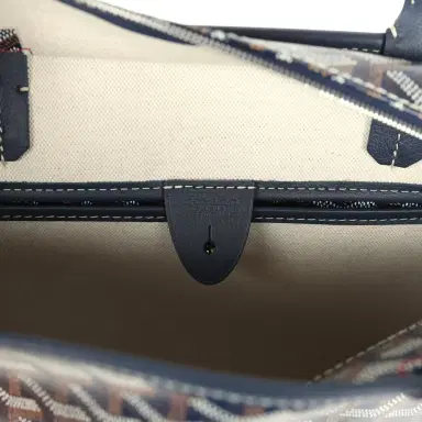 goyard Goyard Goyardine Navy Blue Artois PM Tote Palladium Hardware | Thumbnail 9