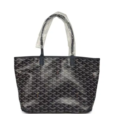 goyard Goyard Goyardine Navy Blue Artois PM Tote Palladium Hardware | Thumbnail 1