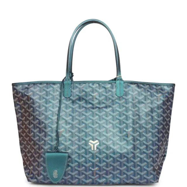 goyard Goyard Goyardine Pearly Blue Saint Louis PM Tote Bag Palladium Hardware
