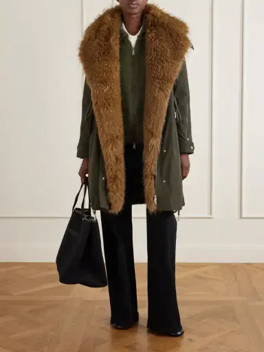 Moncler Halicte Hooded Plush-trimmed Shell Down Parka Jacket | Thumbnail 2 Moncler Halicte Hooded Plush-trimmed Shell Down Parka Jacket | Thumbnail 2